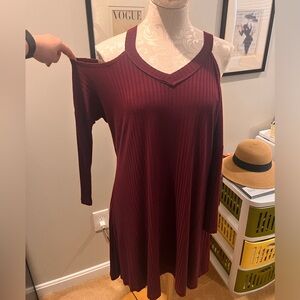 Altar’d State maroon cold shoulder dress